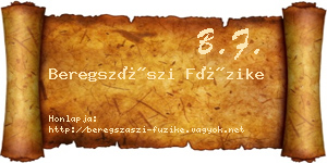 Beregszászi Füzike névjegykártya
